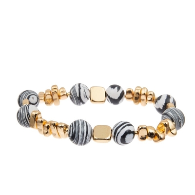 Color blanco del estampado de zebra del cuero de las gotas del negro hecho a mano de la pulsera para la señora