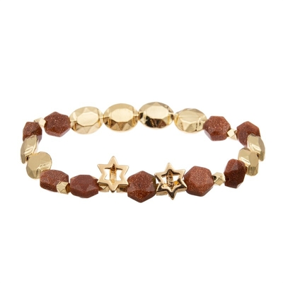La malaquita elástica gotea la pulsera del encanto de la hoja del Zircon con la cadena del oro