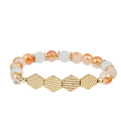 Pulseras hechas a mano de la gota del modelo agrietado del hielo ajustables con el metal del oro
