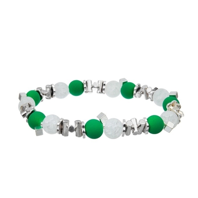 Pulsera hecha a mano de cuero del verde del partido fijada con la bola minimalista de la roca del Zircon