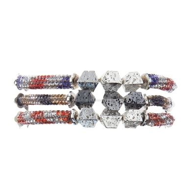 Color metálico de plata de Lava Zircon Bar Bracelet Multi para el regalo de Brithday