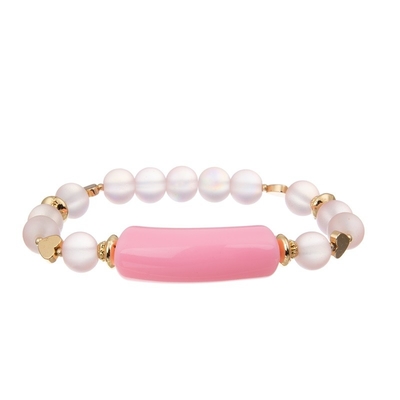 El oro rosado del día de tarjetas del día de San Valentín pavimenta la pulsera de la barra modifica el nombre para requisitos particulares para la novia