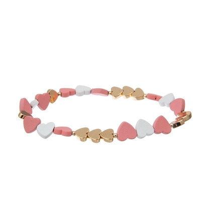 El oro rosado del día de tarjetas del día de San Valentín pavimenta la pulsera de la barra modifica el nombre para requisitos particulares para la novia