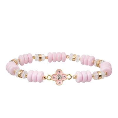 Pulsera moldeada delicada elegante de la muchacha del rosa fijada con el colgante del corazón del oro