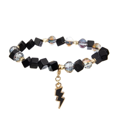 Pulsera del encanto del Zircon del cuero del estampado de zebra de Sexangle fijada con el colgante especial del ábaco
