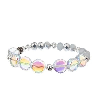 La barra de metal pavimenta gotas que la pulsera hecha a mano fijó a Gray Color Adjustable Stackable