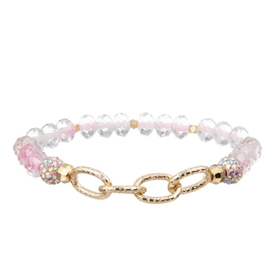 Pulsera moldeada delicada elegante de la muchacha del rosa fijada con el colgante del corazón del oro