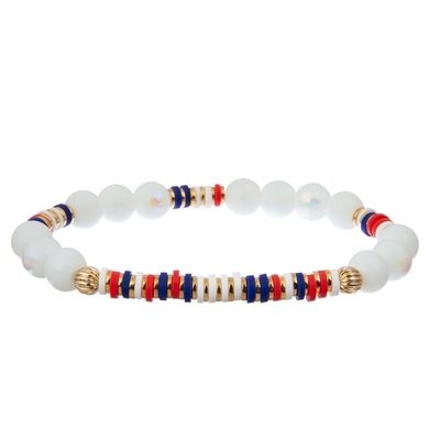 La semilla hecha a mano del Día de la Independencia gotea el elástico del sistema de la pulsera colorido