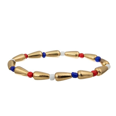La semilla hecha a mano del Día de la Independencia gotea el elástico del sistema de la pulsera colorido