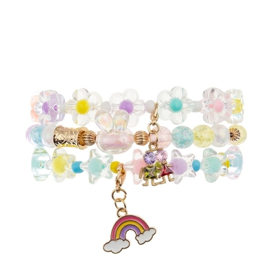 El encanto del arco iris del esmalte gotea la forma ideal de la flor del color de la pulsera para el adolescente