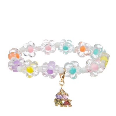 El encanto del arco iris del esmalte gotea la forma ideal de la flor del color de la pulsera para el adolescente