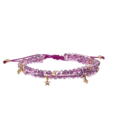 El sistema hecho a mano Boho de la joyería del festival de la persona que practica surf del hippie trenzó color púrpura romántico