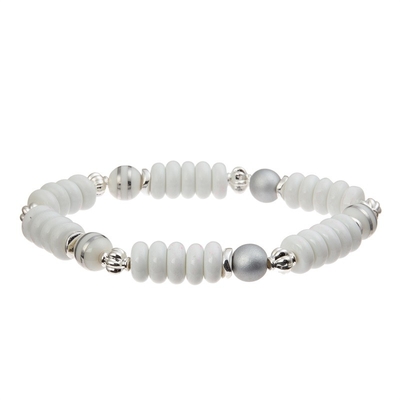 Color plata hecho a mano de la chispa de la pulsera de señora Zircon Metal Bar con la primavera