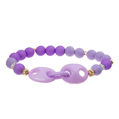 la pulsera hecha a mano elástica de acrílico redonda de las gotas de 6m m para las mujeres va de fiesta