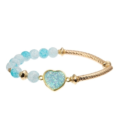 El metal de cadena azul del oro de Plactic gotea la pulsera hecha a mano para las mujeres va de fiesta
