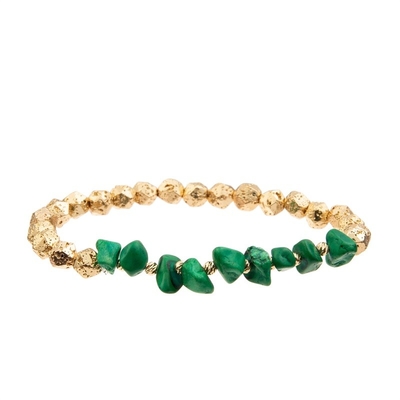Sistema apilable de la pulsera de Emerald Bracelet With Gold Metal del encanto moldeado de la estrella