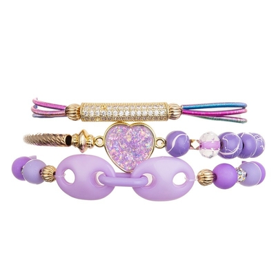 la pulsera hecha a mano elástica de acrílico redonda de las gotas de 6m m para las mujeres va de fiesta