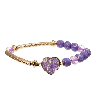 la pulsera hecha a mano elástica de acrílico redonda de las gotas de 6m m para las mujeres va de fiesta