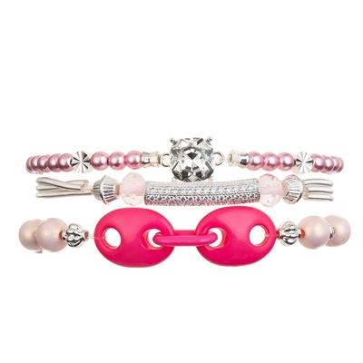 Zircon cuadrado Crystal Stretchy Beads Handmade Bracelet para el juego de sociedad de las mujeres