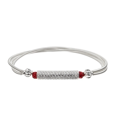 Las muchachas aman la pulsera del encanto del corazón con el cristal rojo que brilla intensamente místico