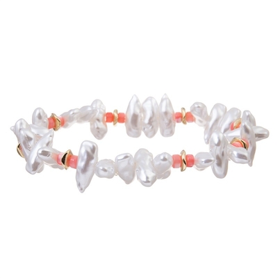 Una forman el regalo blanco de la pulsera de la perla de la declaración de la pulsera del estiramiento de la perla del color