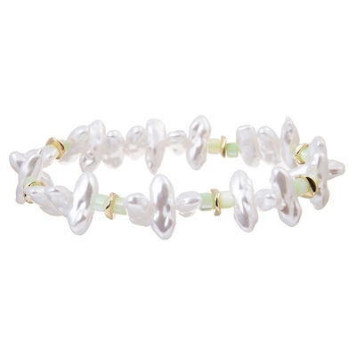 Una forman el regalo blanco de la pulsera de la perla de la declaración de la pulsera del estiramiento de la perla del color