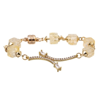 Crystal Beaded blanco 6,5&quot; pulsera moldeada ajustable fijó el regalo para ella