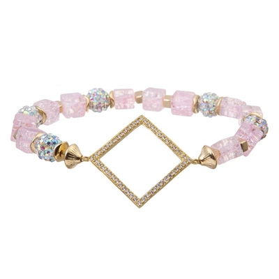 La pulsera apilable de la capa multi rosada brillante del estilo de Boho fijó 6,5&quot; para las mujeres