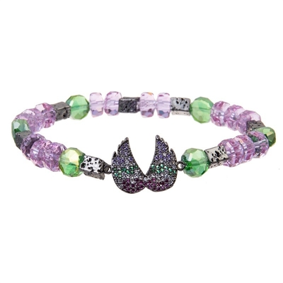 La semilla púrpura sombrea el sistema hecho a mano del estilo de Boho de las pulseras de la gota
