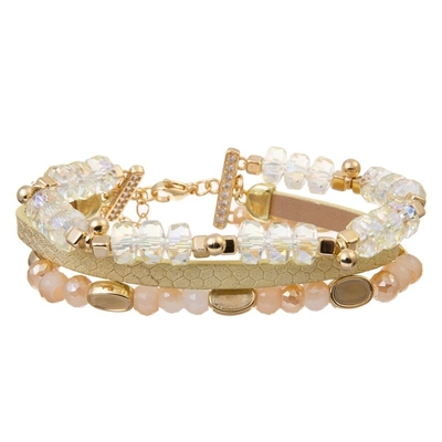 Crystal Beaded blanco 6,5&quot; pulsera moldeada ajustable fijó el regalo para ella