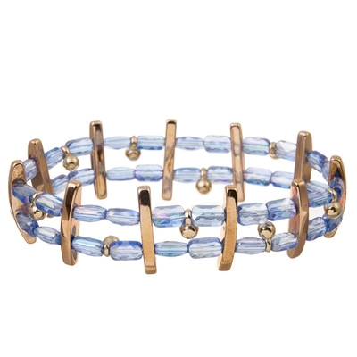 Gota de cristal azul Crystal Bracelets Dainty Stackable Handmade elástico de la semilla