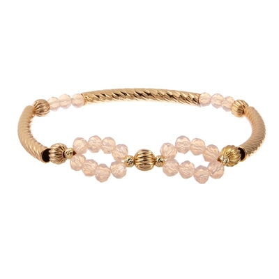 Oro moldeado ajustable hecho a mano infinito asequible de la pulsera plateado para el partido