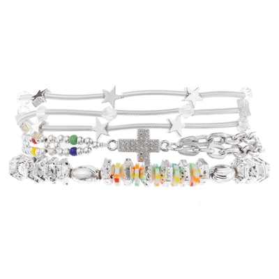 Las gotas multi de Boho platean la pulsera elástico moldeada apilable para la moda de la primavera