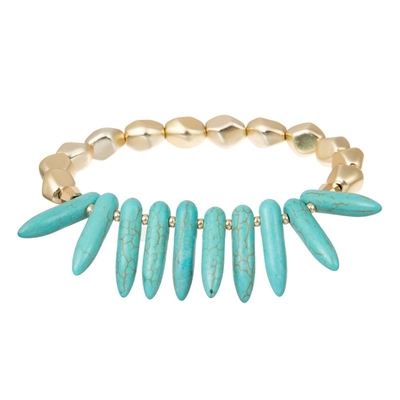 Pulsera elástico moldeada de la pila azul multi de la turquesa de Bohemia para la moda del verano