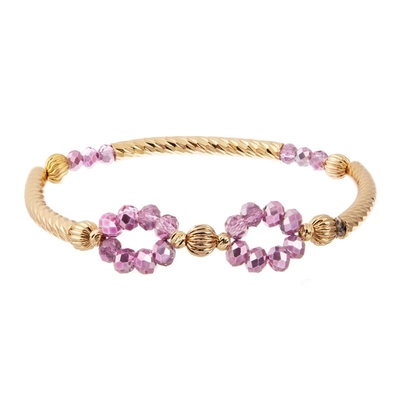 Oro moldeado ajustable hecho a mano infinito asequible de la pulsera plateado para el partido