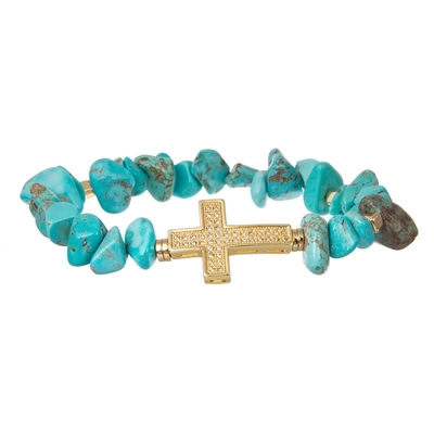 Pulsera elástico moldeada de la pila azul multi de la turquesa de Bohemia para la moda del verano