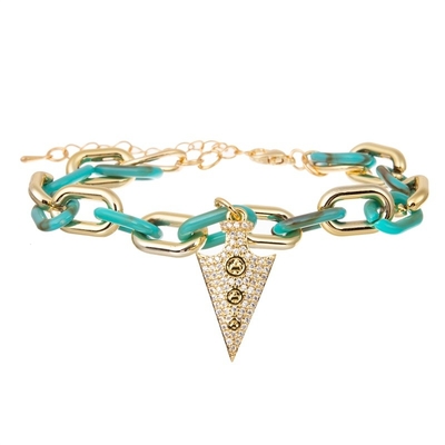 Pulsera elástico moldeada de la pila azul multi de la turquesa de Bohemia para la moda del verano