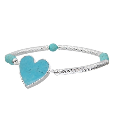 Regalo en forma de corazón de la salud mental de la turquesa de la ansiedad del alivio del amor natural de la pulsera