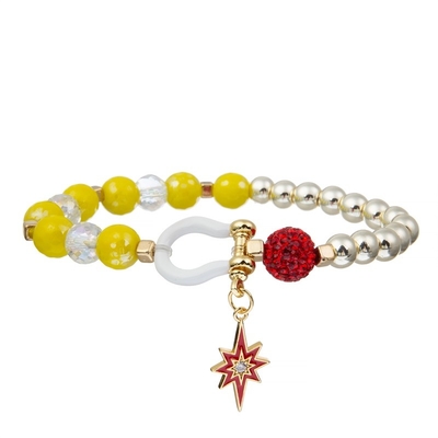 El vidrio amarillo goteó el amontonamiento del hilo de nylon elástico unisex de las pulseras