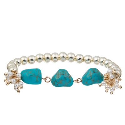 El corazón tres forma el regalo ajustable de la salud mental de la pulsera natural de la turquesa