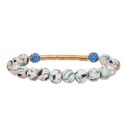 La silicona de la raya de la cebra gotea la barra de metal del oro que la pulsera elástica hecha a mano fijó el color de Mulit