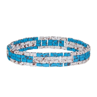 Tila pintado turquesa azul gotea la pulsera hecha a mano de las gotas ajustable para la mujer