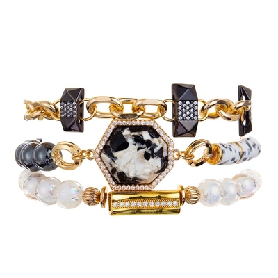 Elástico moldeado hecho a mano de la pulsera de la turquesa negra modificado para requisitos particulares para las mujeres