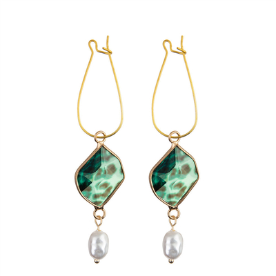 Temperamento coreano de los pendientes pendientes del descenso de S de Crystal Pearl Women dulce ' personal