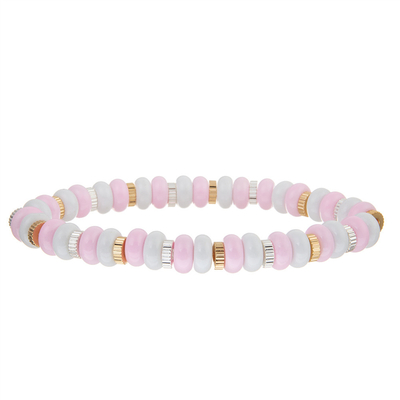 La piedra preciosa de la playa de Amazonite hecha a mano pavimenta gotas que las pulseras estiran ajustable multicolor