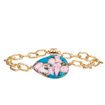 El oro de la joyería plateó la pulsera magnética hecha a mano del brazalete de la alambrada del corchete para las mujeres