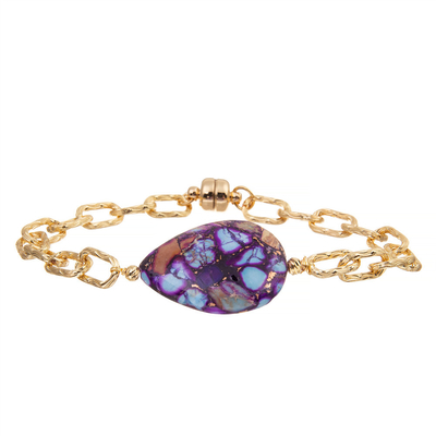 El oro de la joyería plateó la pulsera magnética hecha a mano del brazalete de la alambrada del corchete para las mujeres